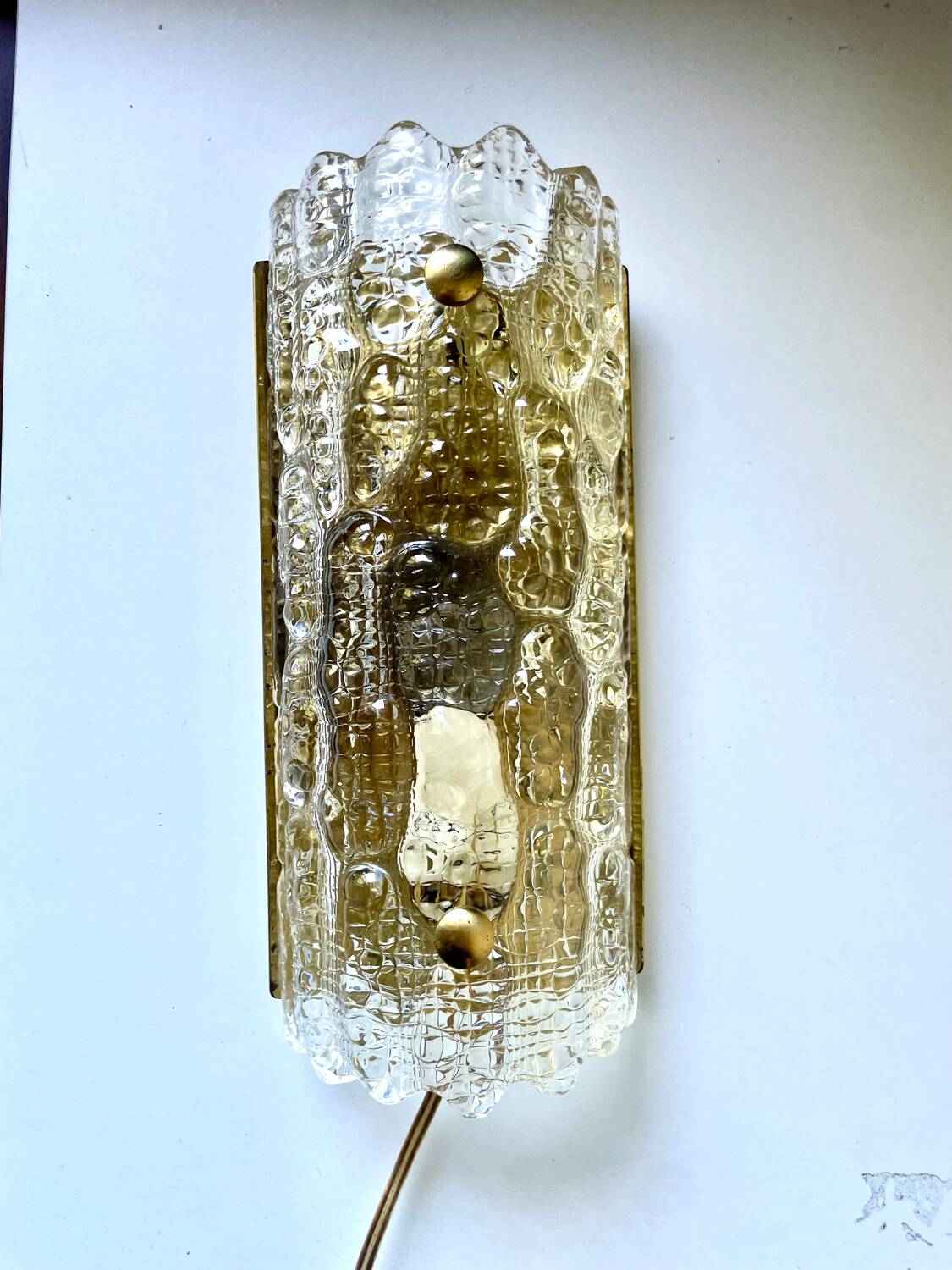 Glass & Brass wall sconces design by Carl Fagerlund for Orrefors /Lyfa