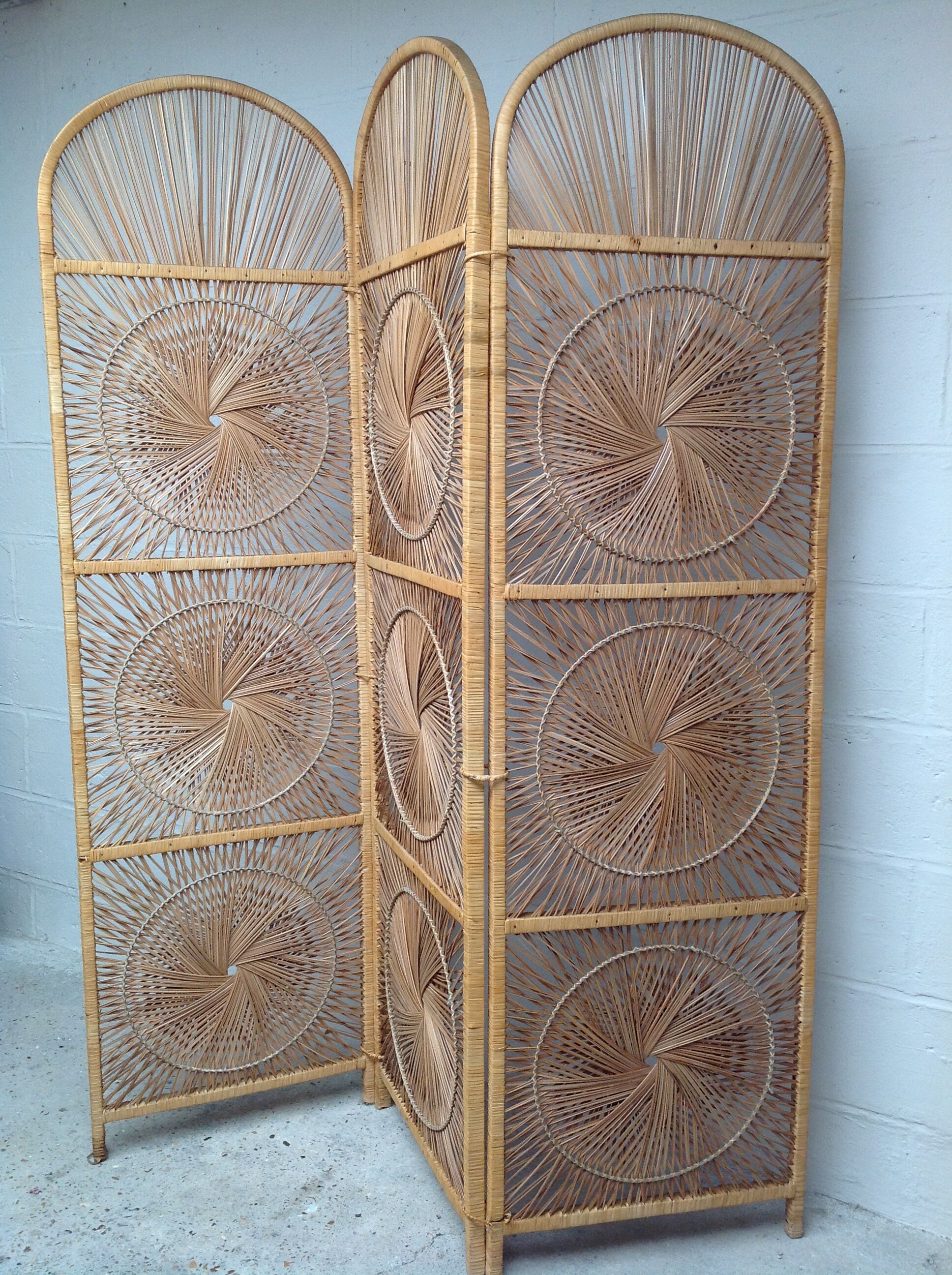 Vintage rattan screen
