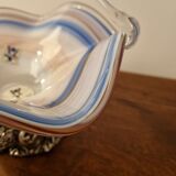 Fruit cup in Murano blown glass silver foot