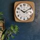 Vintage clock square silent wall clock "Mocha Spotlight"