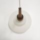 Scandinavian teak and glass pendant light, Sweden, 1950
