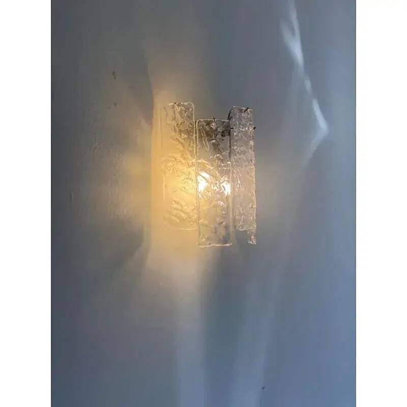 Hammered Strips listelli Murano Glass Wall Sconce by Simoeng