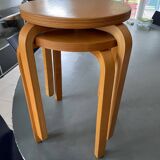 2 tabourets style Alvar Aalto