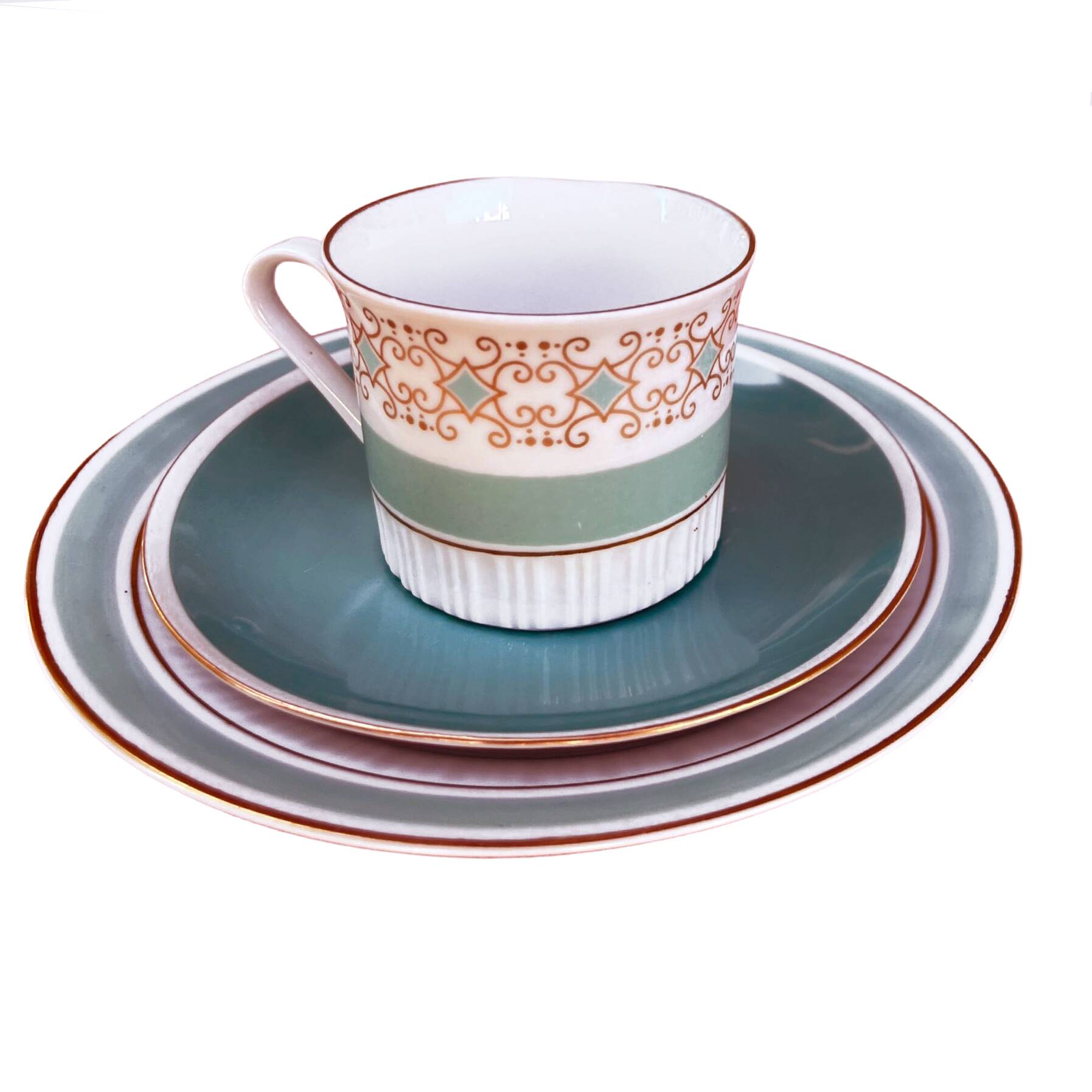 Turquoise porcelain service by Kahl, Germany, 1960s.