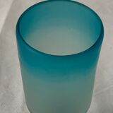 Set de 6 verres à pied en verre givré bleu