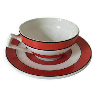 Vintage Art Deco cup and saucer – Sarreguemines