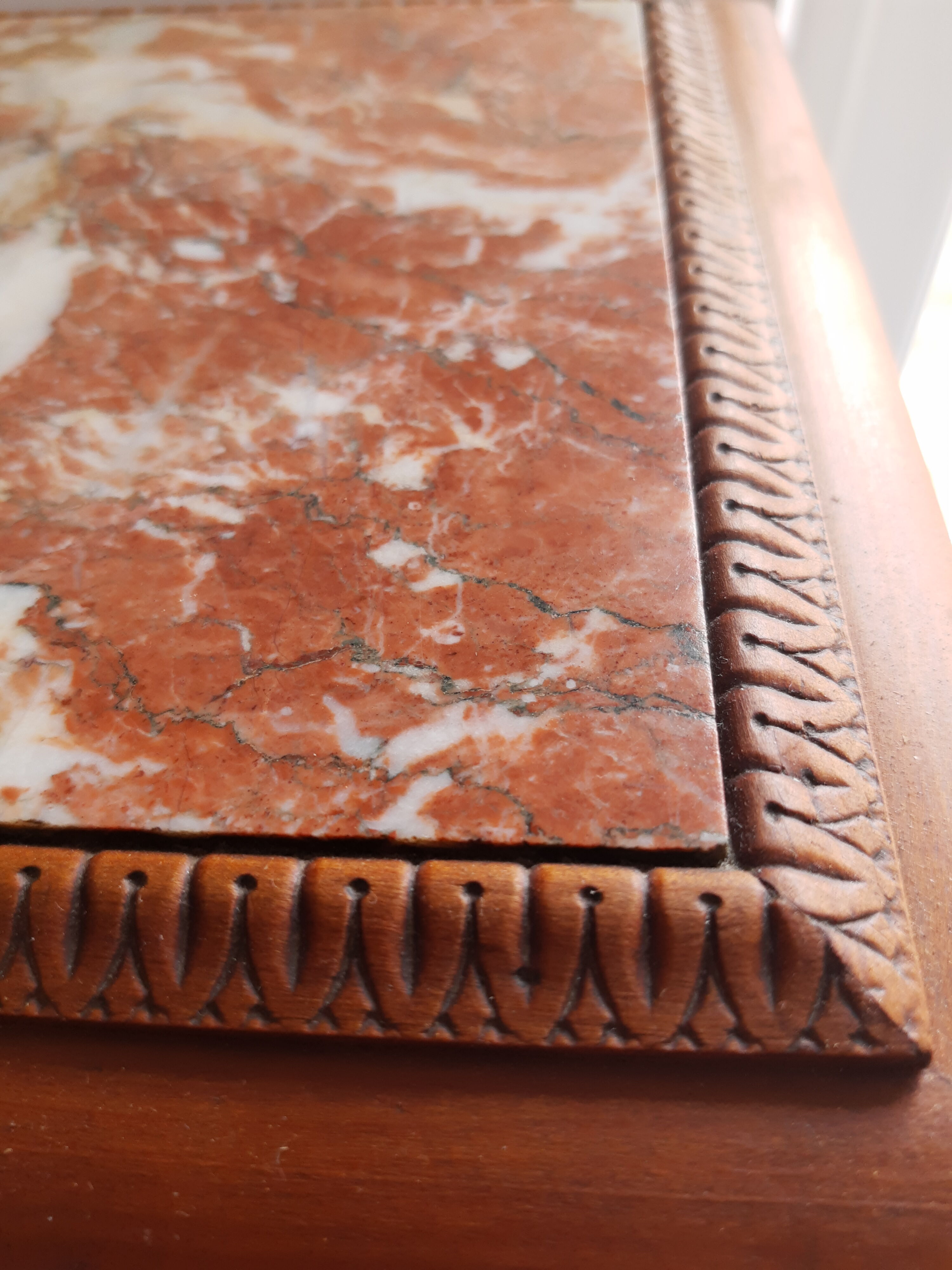 Art deco tray in marble side table