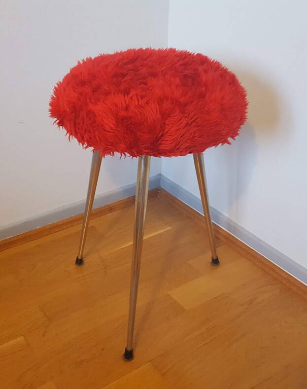 Faux fur stool