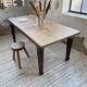 Solid oak farmhouse table 185cm