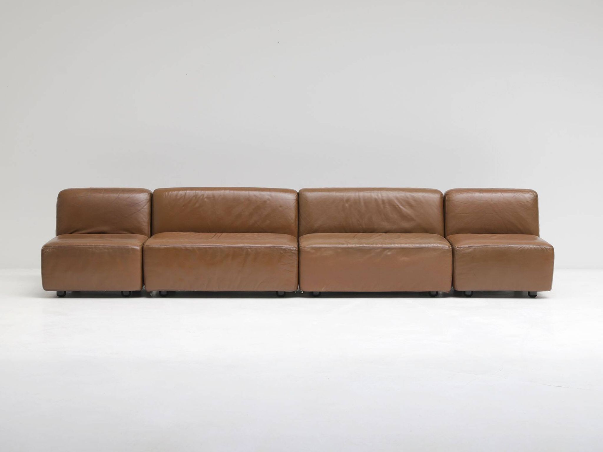 Canapé en cuir modulaire, fabriqué par Durlet, Belgique, années 1970.