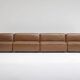 Modular leather sofa, manufactured by Durlet, Belgium, 1970s.
