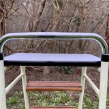 Vintage stepladder in Formica, wood and chromed metal
