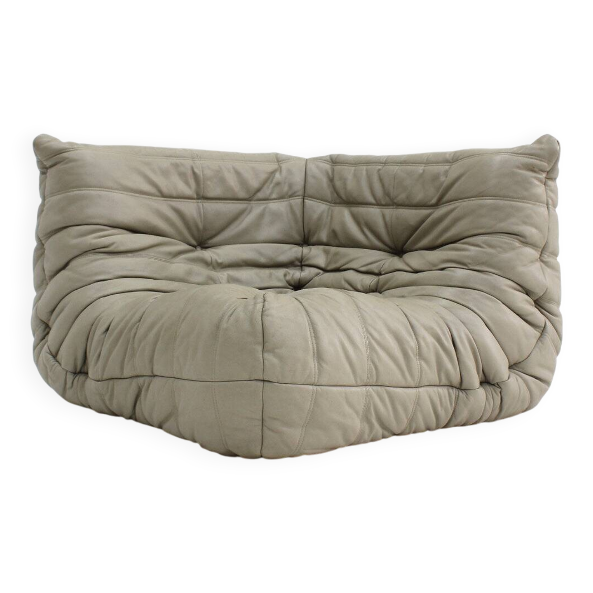 Fauteuil d'angle vintage Togo en cuir par Michel Ducaroy pour Ligne Roset