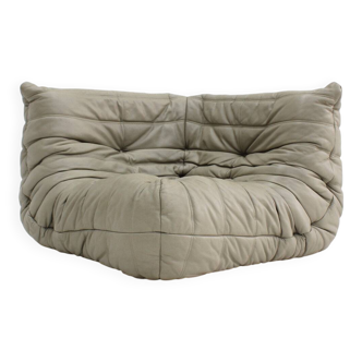 Vintage Togo corner armchair leather by Michel Ducaroy for Ligne Roset