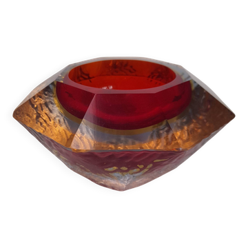 Triple submerged ashtray made of Murano glass