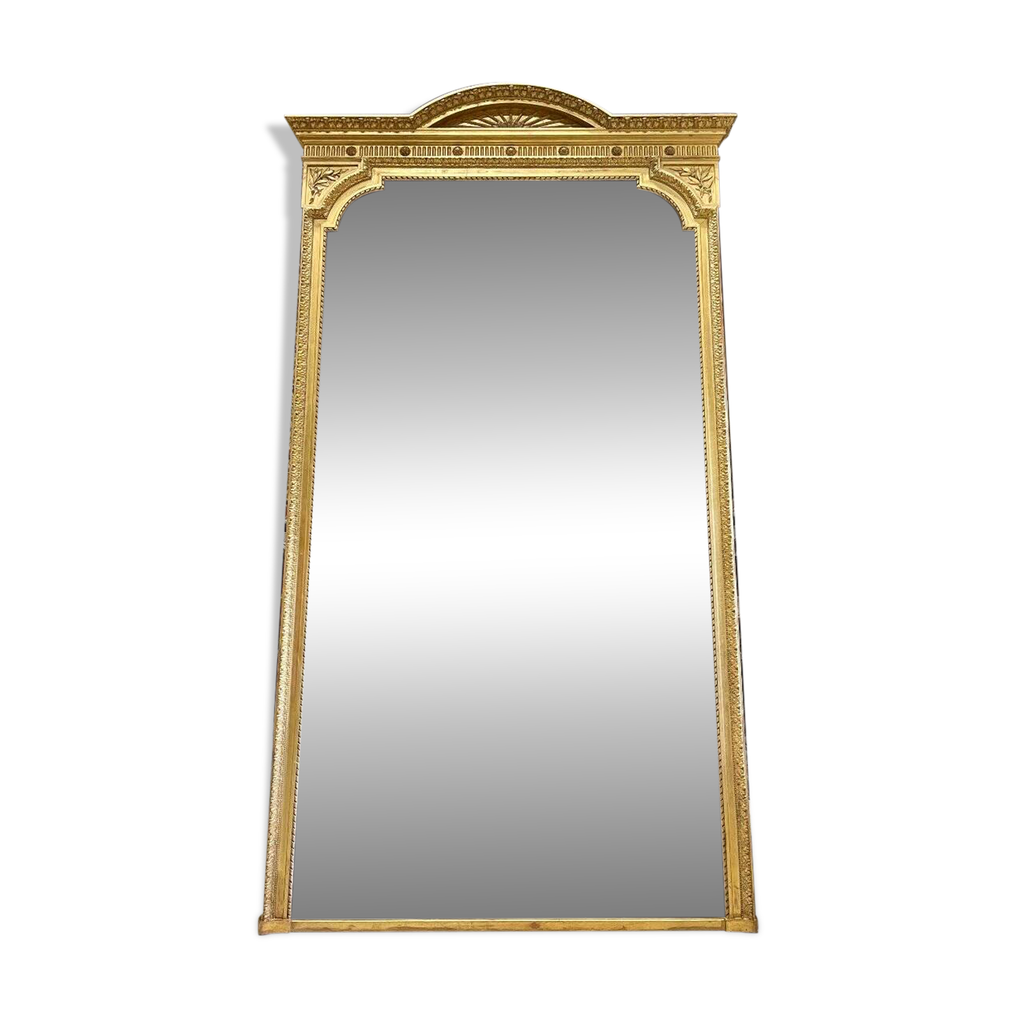Louis XVI style gilded wood mirror from the Napoleonic III era, 2.75m x 1.48m.