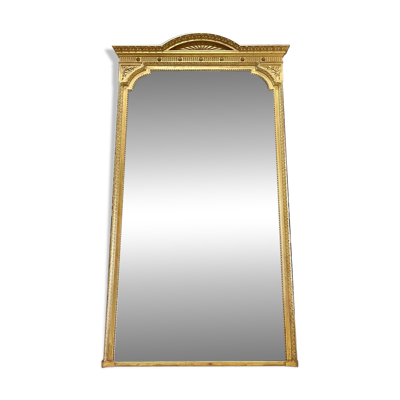 Miroir de style Louis XVI en bois doré d’époque Napoléon III 2m75 x 1m48