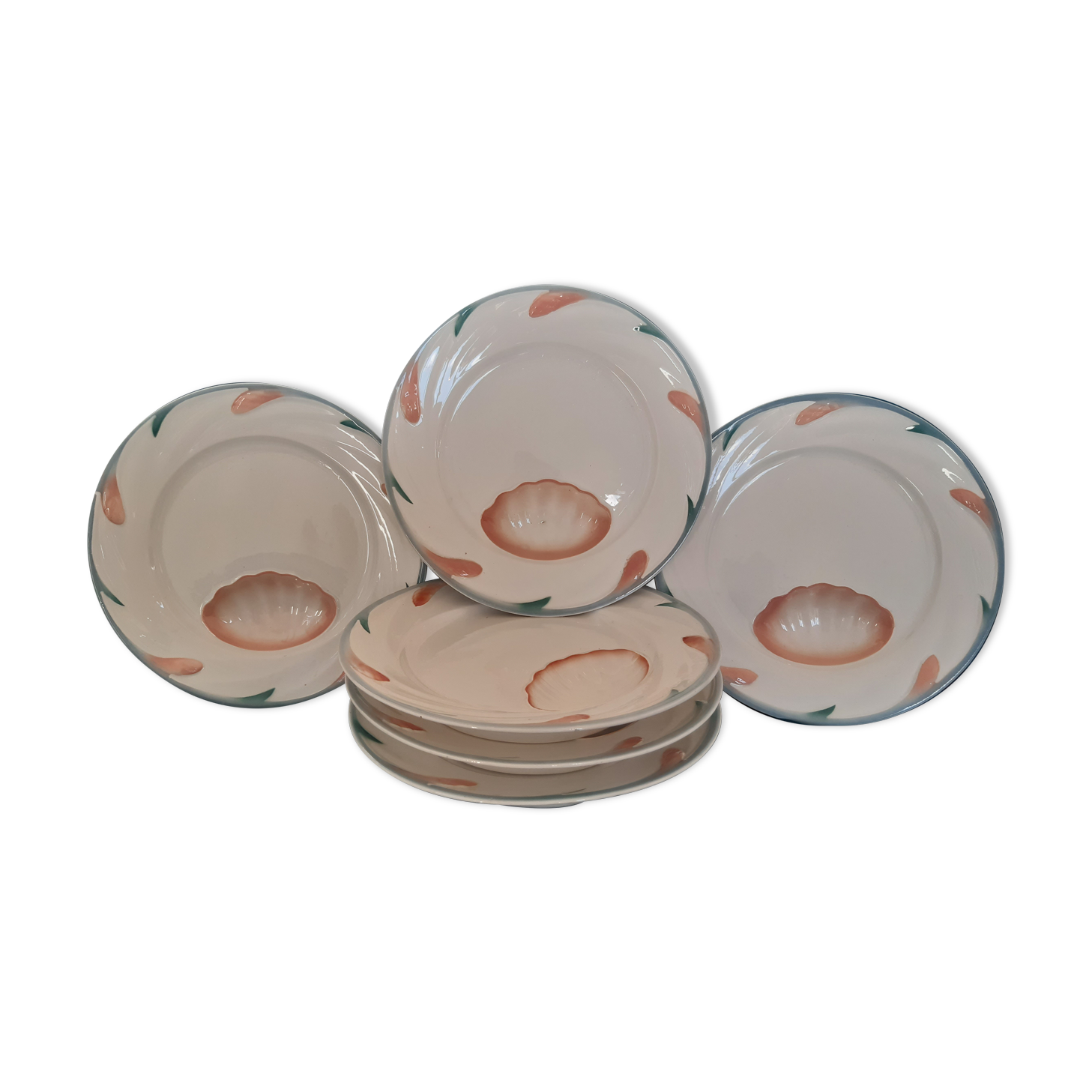 Set 1 course and 6 asparagus plates - DIGOIN SARREGUEMINES