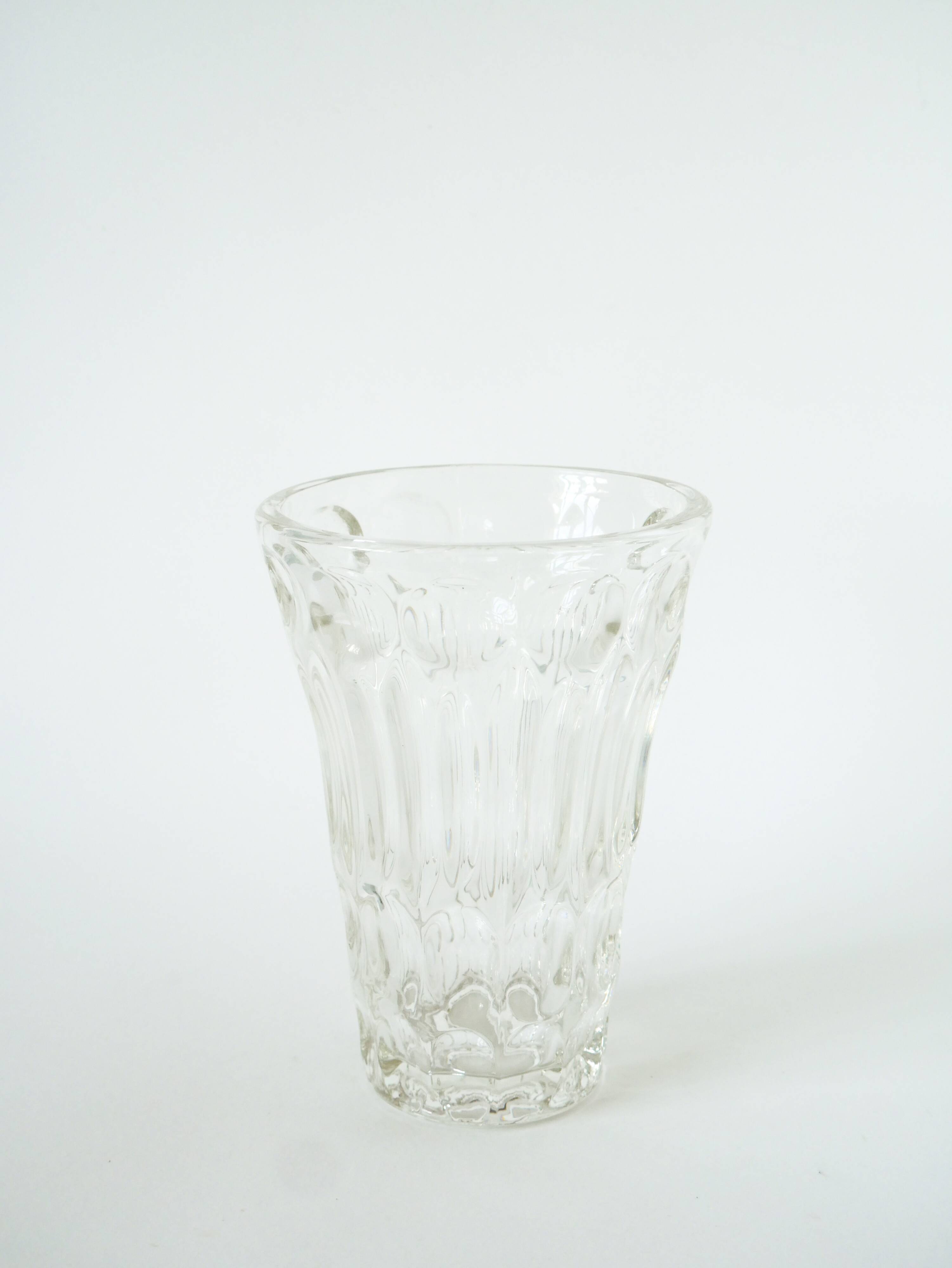 grand vase en verre moulé, Art Déco, 1930 - 20 X 13 cm