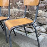 8 vintage industrial school chairs for communities mullca delagrave tube & wood french school chair