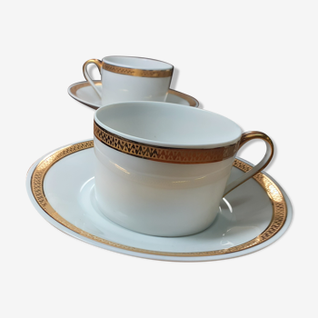 Service à café en porcelaine de Limoges doré ahrenfeldt