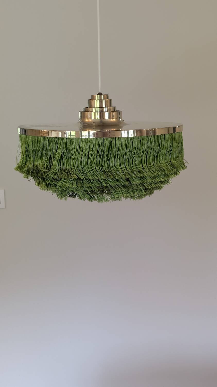 Superb brass fringed pendant light T-603 Hans Agne Jakobsson