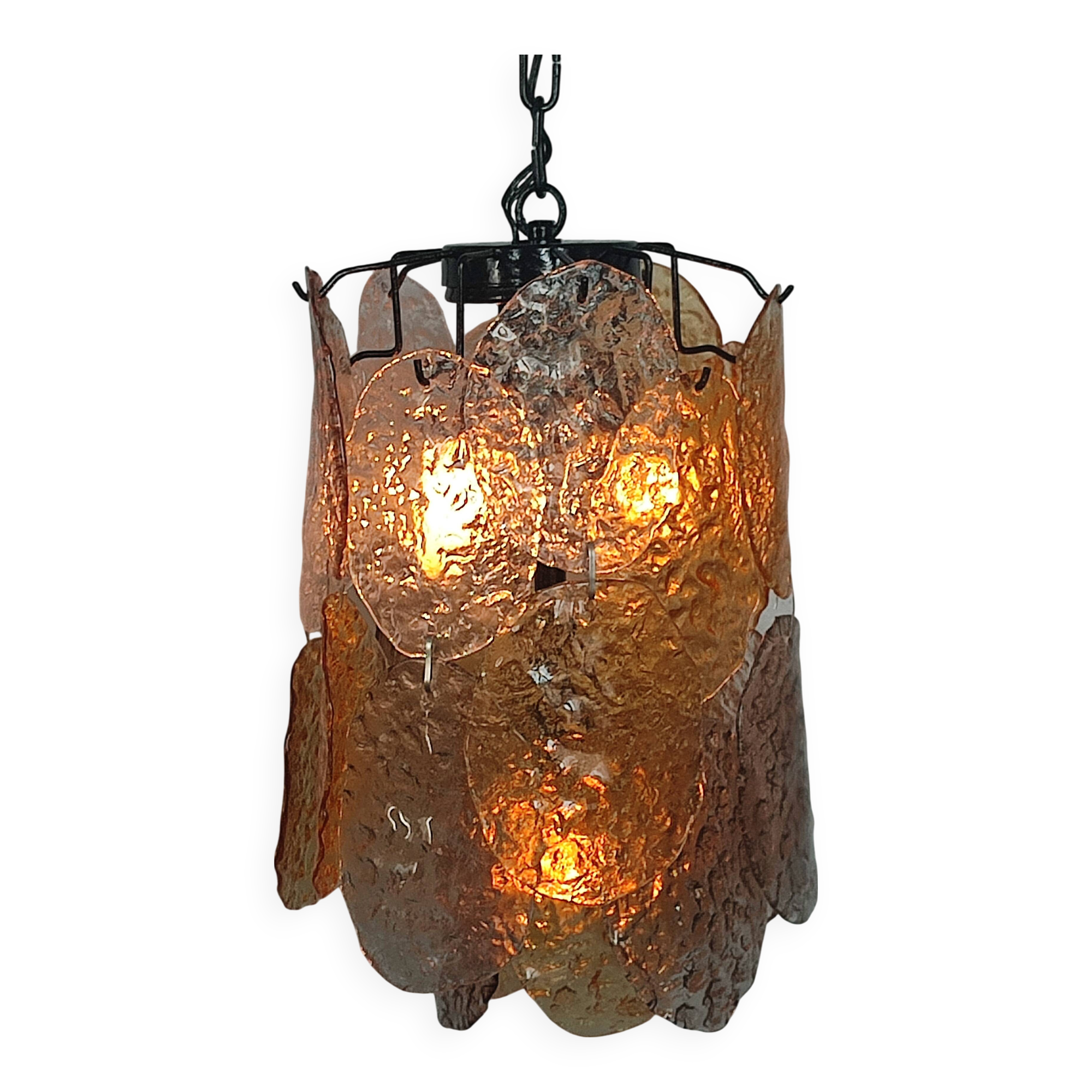 Vintage Murano Glass Disc Chandelier