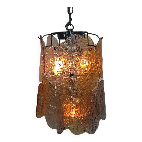 Lustre à disques en verre Murano vintage