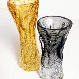 1970s Brutalist Art Glass Vases by Kurt Wokan, Handmade in Germany