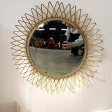 Vintage gold sunburst mirror / solar mirror