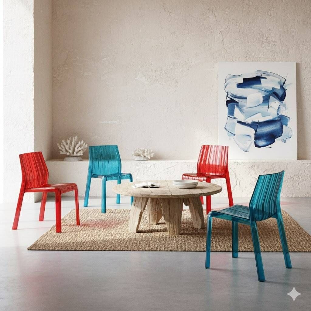 Original vintage Kartell Frilly chairs designed by Patricia Urquiola in the 2000s