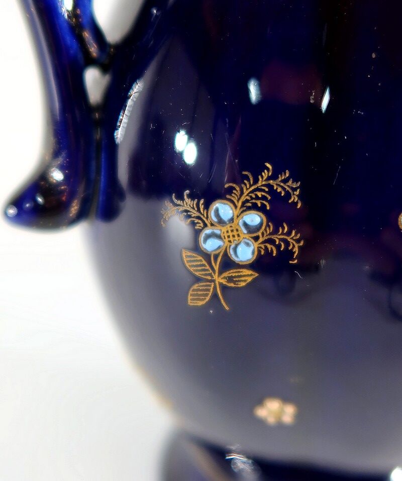 Midnight blue earthenware vase, "fives lille" - early twentieth century