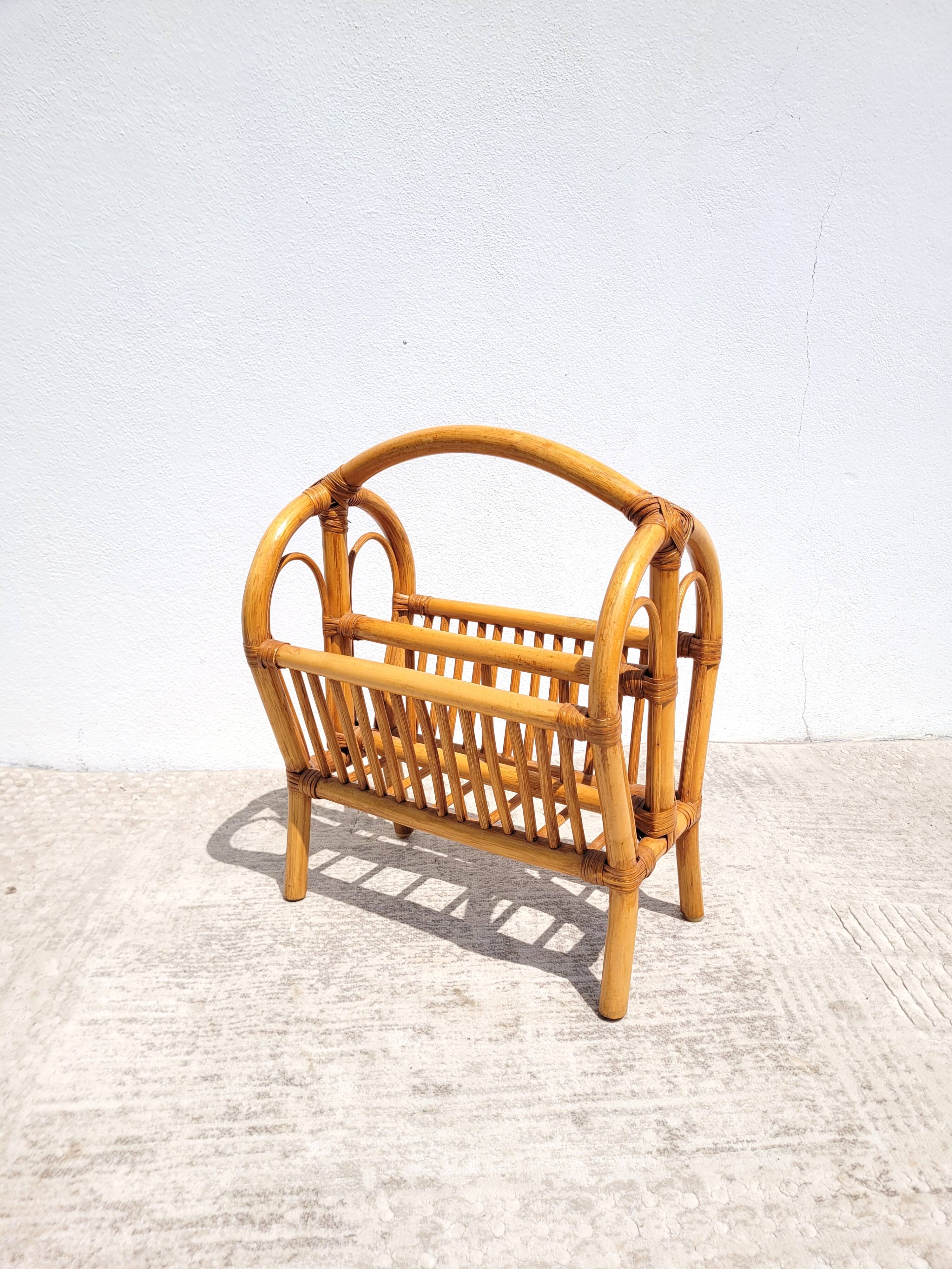 Rattan magazine holder