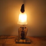 Lamp in bronze and marble