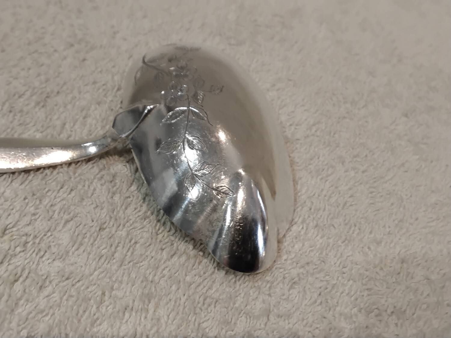 Ladle with a handle, 950 silver Minerva, Rocaille style, Ravinet.