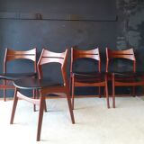 4 Danish chairs in solid teak, model 310 , design Erik Buch
