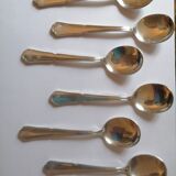 6 silver metal ice cream spoons