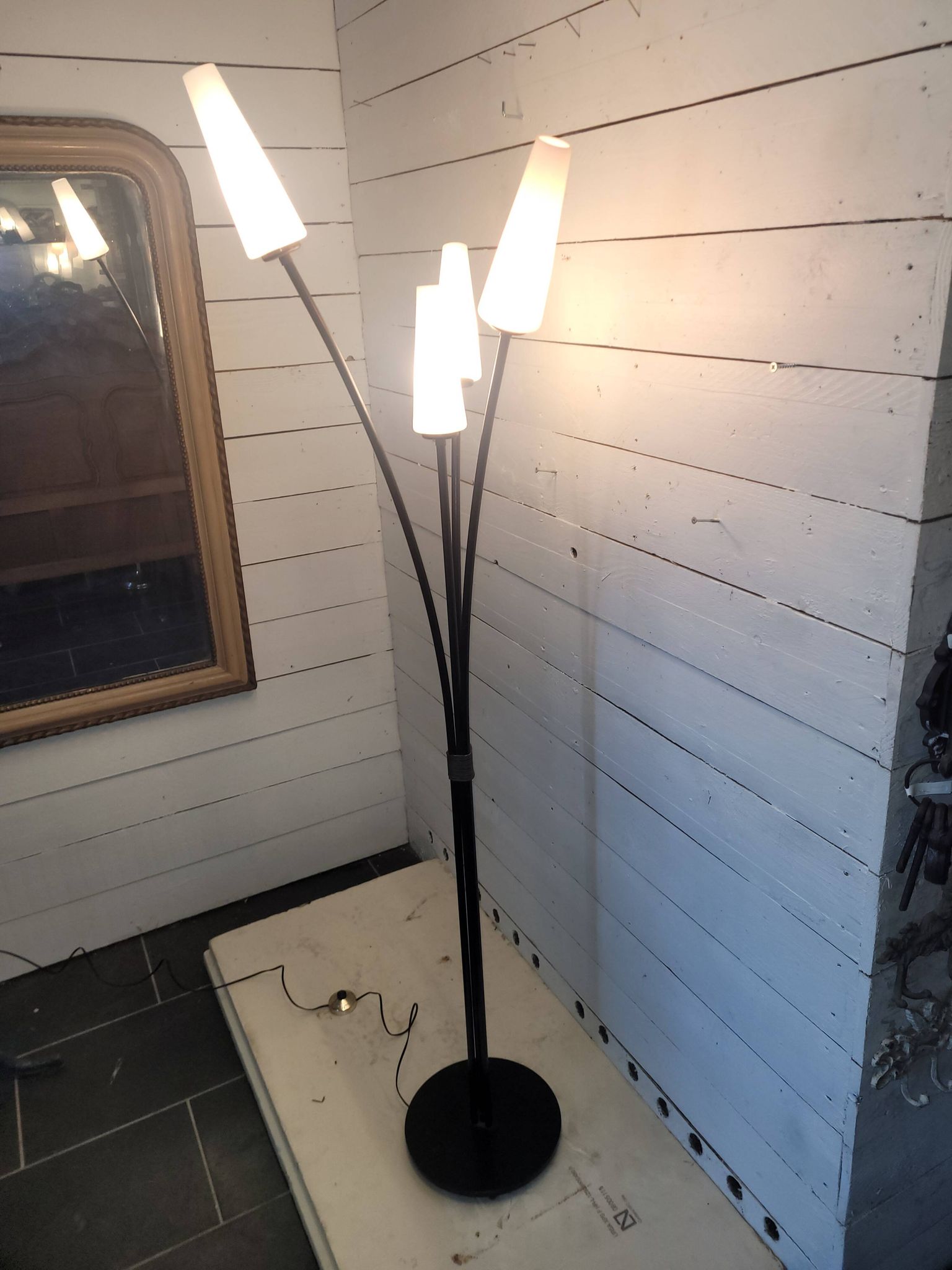 Lampadaire vintage 4 lumières des années 60