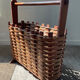 Scandinavian magazine door in wood and rattan