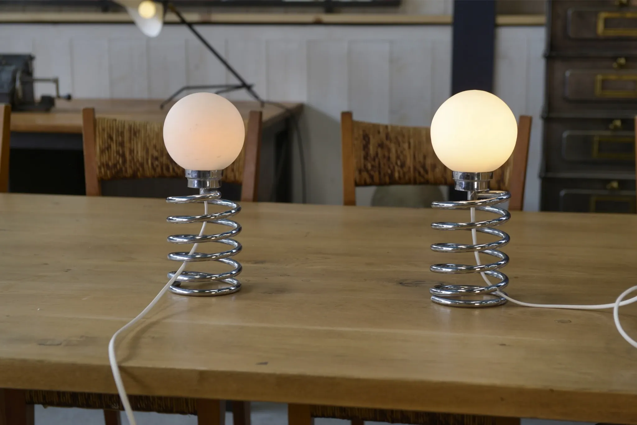 Pair of designer lamps model Spring by Ingo Maurer 20th century