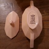 Longwy ceramic pink coffee tea set