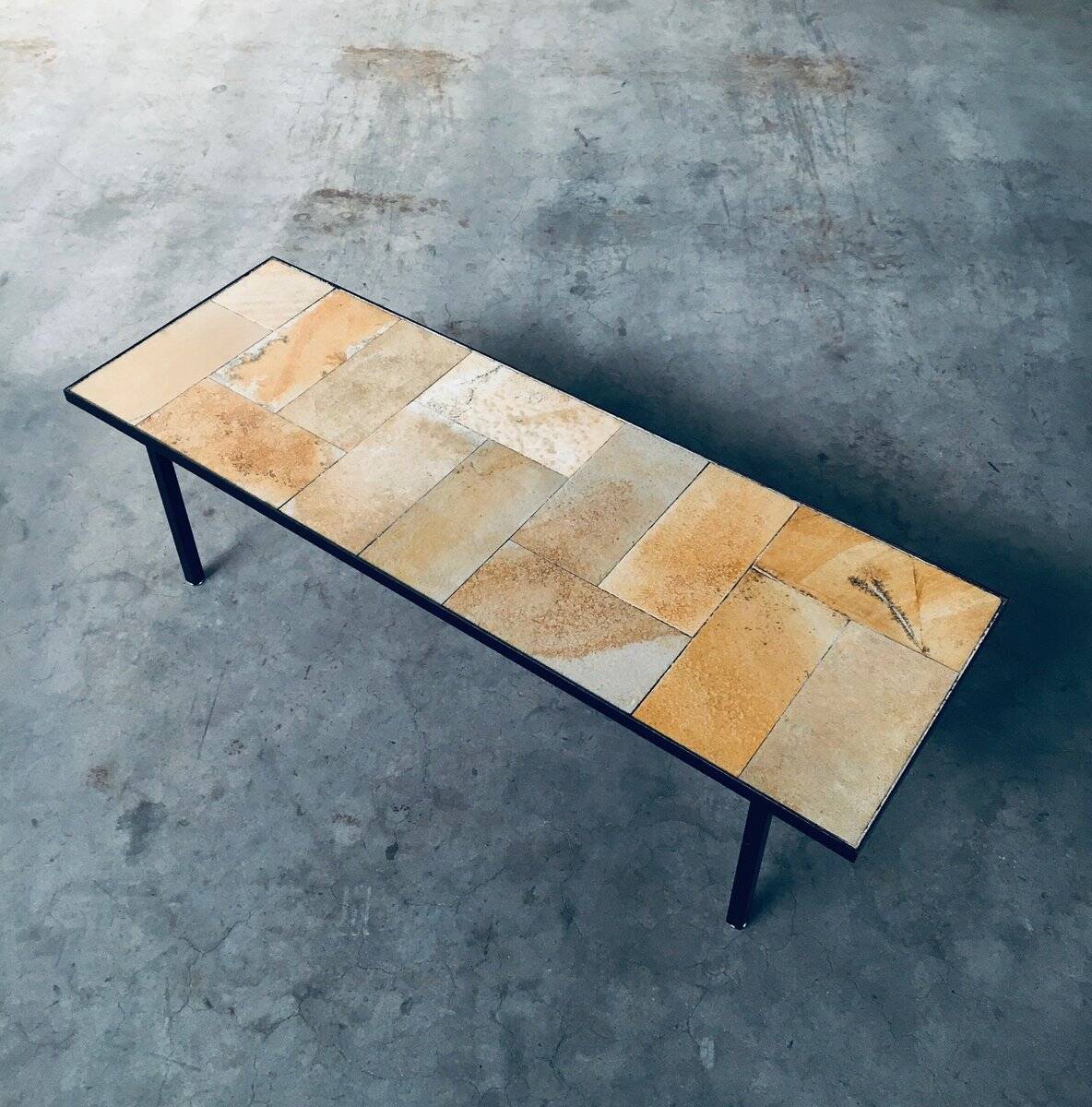Mid-Century Minimalist Ceramic Tile Coffee Table, France, 1960s