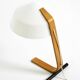Original Space Age 1960s plywood table lamp with plastic shade by Temde