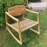Rocking chair en chêne et corde danoise