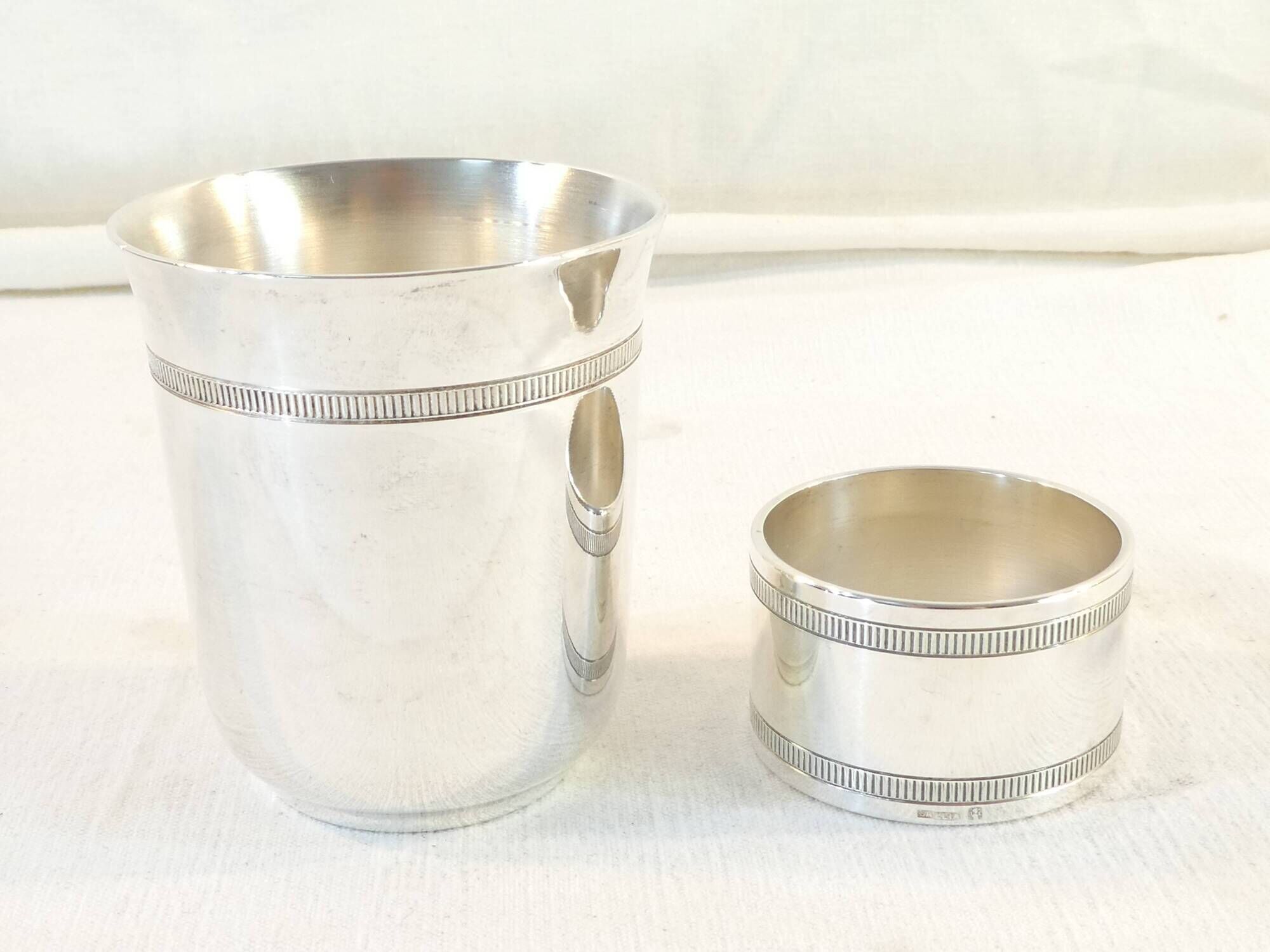 Timpani and towel ring in silver metal bapteme adornment