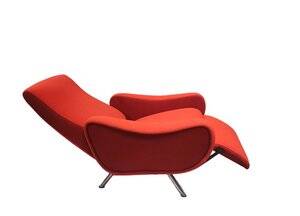 Vintage Reclining Lady Chair in Wool by Pizzetti, 1960s