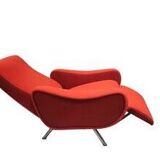 Vintage Reclining Lady Chair in Wool by Pizzetti, 1960s