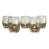 5 small vintage ribbed glasses