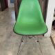 Eames Herman Miller DSR Eiffel chair in green greige fibreglass and vinyl.