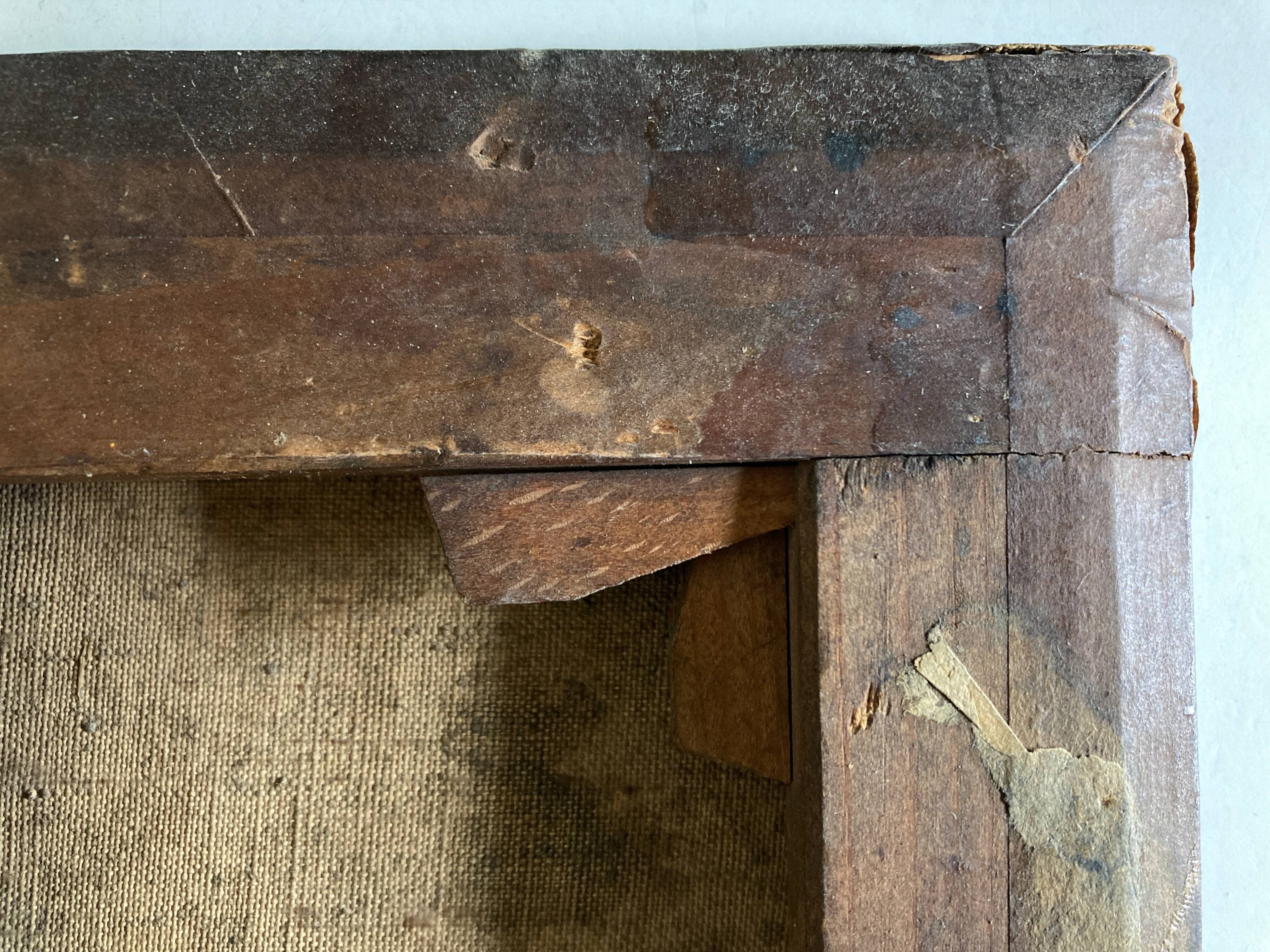 Portrait on the farm goats in the meadow 19th oil on canvas